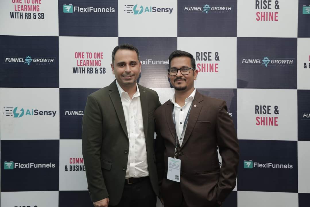 Gaurav Jain with Mr. Rahul Bhatnagar - 4X TEDx Speaker who has trained over 7 lakh people - at Funnel Growth Summit